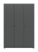 Kleiderschrank >Darwin< in Anthrazit - 120x176x51cm (BxHxT)