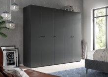 Kleiderschrank >Darwin< in Anthrazit - 200x176x51cm...