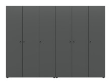 Kleiderschrank >Darwin< in Anthrazit - 240x176x51cm (BxHxT)