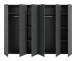 Kleiderschrank >Darwin< in Anthrazit - 240x176x51cm (BxHxT)