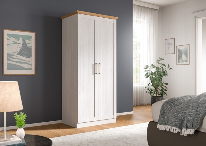Kleiderschrank >Florenz< in Sibiu Lärche, Spannplatte - 84x184x54cm (BxHxT)