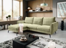 Ecksofa >Toronto< in grün, Webstoff - 259x87x165cm (BxHxT)