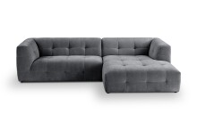 Ecksofa >Tenso< in grau, Webstoff - 292x72x161cm (BxHxT)