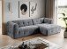Ecksofa >Tenso< in grau, Webstoff - 292x72x161cm (BxHxT)