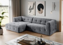 Ecksofa >Tenso< in grau, Webstoff - 292x72x161cm...