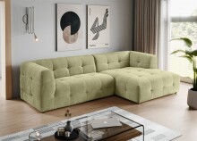Ecksofa >Tenso< in grün, Webstoff -...