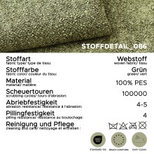 Ecksofa >Tenso< in grün, Webstoff - 292x72x161cm (BxHxT)