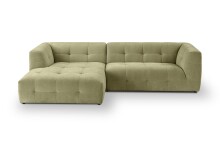 Ecksofa >Tenso< in grün, Webstoff - 292x72x161cm (BxHxT)