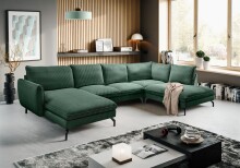 Ecksofa >Toronto< in smaragdgrün, Kleincord -...
