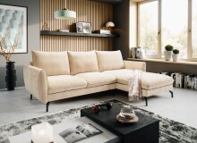 Ecksofa >Toronto< in beige, Webstoff - 259x87x165cm...