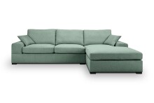 Ecksofa >Veda< in petrol, Strukturstoff - 308x90x186cm (BxHxT)