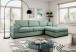 Ecksofa >Veda< in petrol, Strukturstoff - 308x90x186cm (BxHxT)