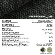 Ecksofa >Veda< in grau, Strukturstoff - 308x90x186cm (BxHxT)