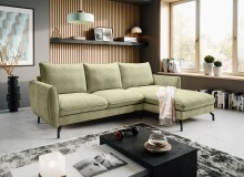 Ecksofa >Toronto< in grün, Webstoff -...