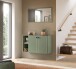 Sitzbank >Station< in Smoke Green - 106x63x37cm (BxHxT)