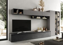 Wohnwand >Ilary< in Ardesia / Piombo, Holzwerkstoff...