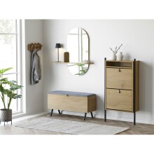 Wandspiegel >Barco< in Eiche natur Dekor - 92x94,5x15cm (BxHxT)