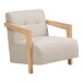 Sessel >Caracas< in Beige, Stoff, Eiche - 88x72x72cm (BxHxT)