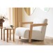 Sessel >Caracas< in Beige, Stoff, Eiche - 88x72x72cm (BxHxT)