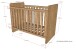 Babybett >Sam< in Eiche Melamin Dekor, Holzwerkstoff - 124,8x95,1x65,8cm (BxHxT)