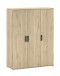 Drehtürenschrank >Sam< in Eiche Melamin Dekor - 150,5x199,2x59 (BxHxT)