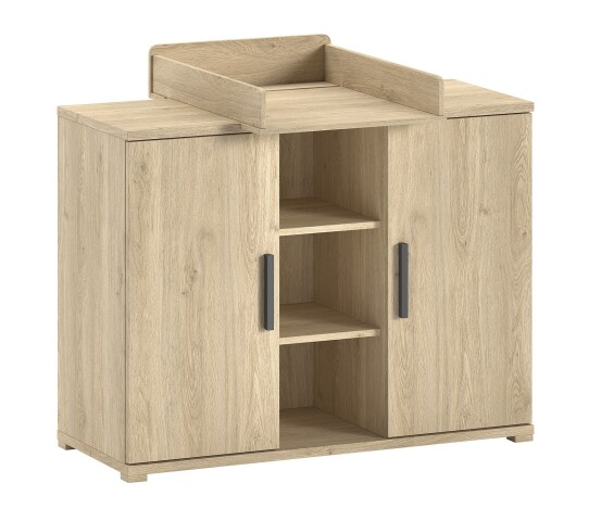 Wickelkommode >Sam< in Eiche Melamin Dekor - 115,5x99x72,2 (BxHxT)