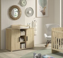 Wickelkommode >Sam< in Eiche Melamin Dekor -...
