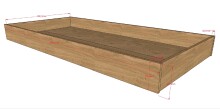 Bettschubkasten >Sam< in Eiche Melamin Dekor - 198,5x18,5x93,6 (BxHxT)
