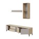 Wohnwand >SALON< (3-tlg.) in Eiche Dekor / Kaschmir - 200x46,5x40 (BxHxT)
