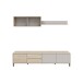 Wohnwand >SALON< (3-tlg.) in Eiche Dekor / Kaschmir - 200x46,5x40 (BxHxT)