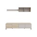 Wohnwand >SALON< (3-tlg.) in Eiche Dekor / Kaschmir - 200x46,5x40 (BxHxT)