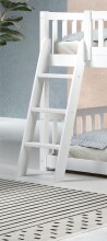 Etagenbett >Ronald< in Kiefer Weiß lackiert - 210x121,5x129 (BxHxT)
