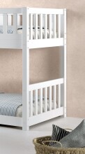 Etagenbett >Ronald< in Kiefer Weiß lackiert - 210x121,5x129 (BxHxT)