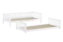 Etagenbett >Ronald< in Kiefer Weiß lackiert - 210x121,5x129 (BxHxT)