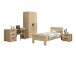 Schlafzimmer-Set >Sam< (4-teilig) in Eiche Melamin Dekor, Holzwerkstoff