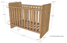 Babymöbel-Set >Sam< (3-teilig) in Eiche Melamin Dekor - 124,8x95,1x65,8 (BxHxT)