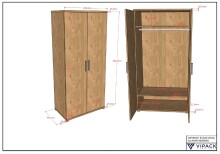 Babymöbel-Set >Sam< (4-teilig) in Eiche Melamin Dekor - 100,5x199,2x59 (BxHxT)