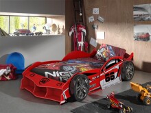Autobett >Max< in Rot, Holzwerkstoff - 229x58x114cm...