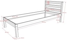 Stauraumbett >Pino< in Kiefer natur lackiert - 211x84,4x97,5 (BxHxT)