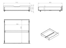 Stauraumbett >Pino< in Kiefer natur lackiert - 211x84,4x97,5 (BxHxT)