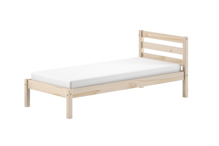 Massivholzbett >Pino< in Kiefer natur lackiert - 211x84,4x97,5 (BxHxT)