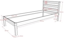 Hochbett >Pino< in Kiefer massiv weiß lackiert - 209x190x211cm (BxHxT)