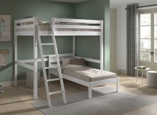 Hochbett >Pino< in Kiefer weiß lackiert,...