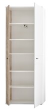 Garderobenschrank >Menaro< in weiss / Viking Oak...