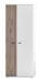 Garderobenschrank >Menaro< in weiss / Viking Oak Dekor - 75x198x37 (BxHxT)