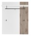Garderobenpaneel >Menaro< in weiss / Viking Oak Dekor - 90x112x29 (BxHxT)