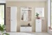 Garderobenpaneel >Menaro< in weiss / Viking Oak Dekor - 90x112x29 (BxHxT)