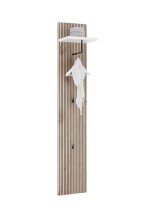 Garderobenpaneel >Menaro< in weiss / Viking Oak Dekor - 30x160x25 (BxHxT)