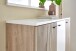Schuhkommode >Menaro< in weiss / Viking Oak Dekor - 132x118x37 (BxHxT)