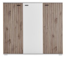 Garderoben-Set >Menaro< (3-teilig) in weiss / Viking Oak Dekor - 172x198x37 (BxHxT)